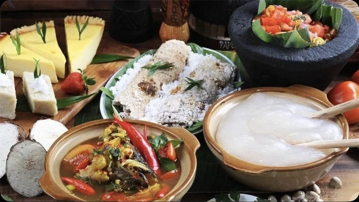 Papua food including papeda